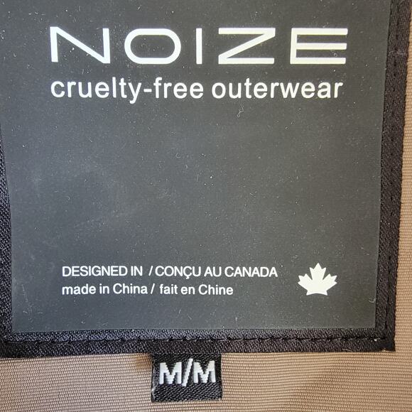 Noize Mid Length Parka Winter Jacket Addie Sz M Khaki Neutral Minimalist Warm - Picture 13 of 15